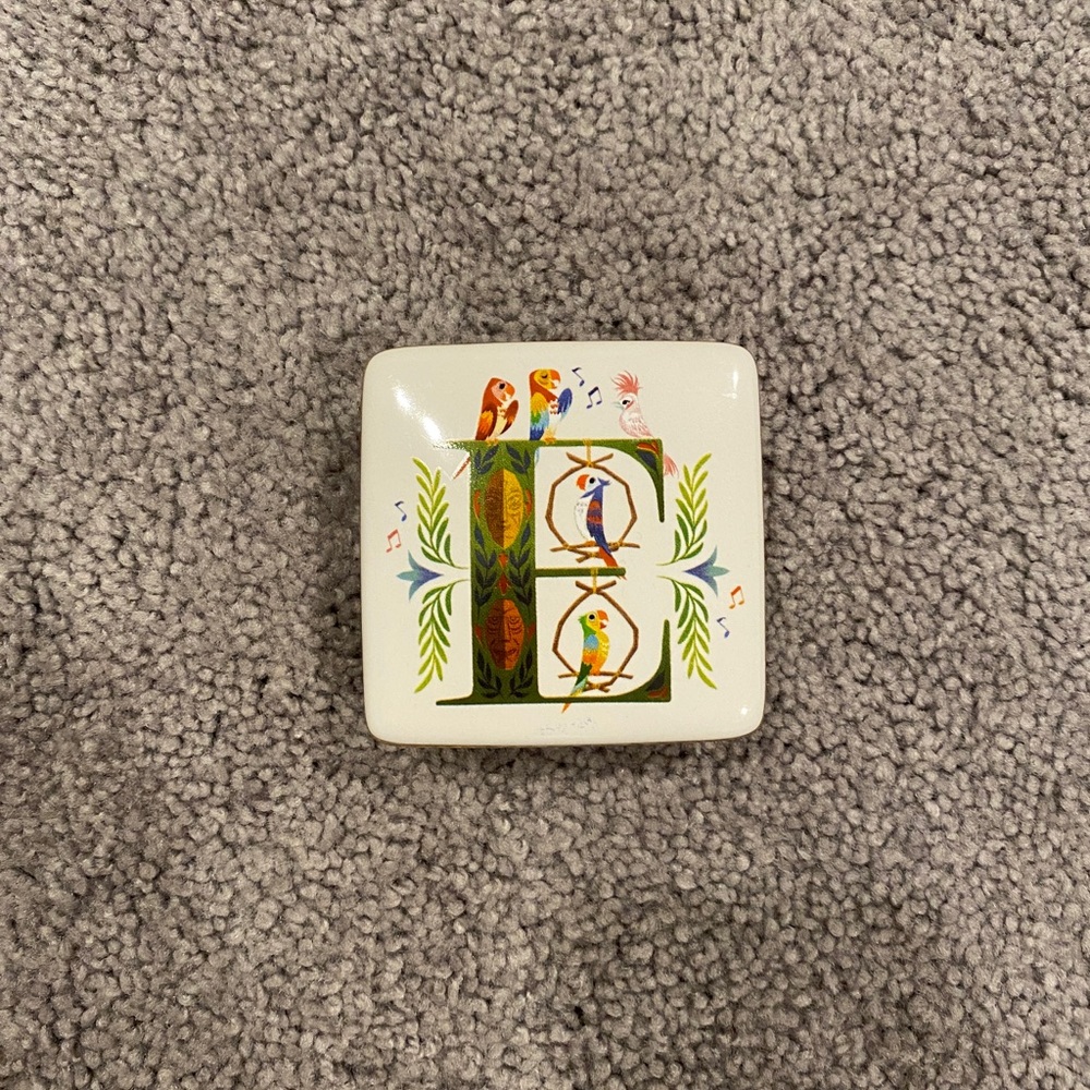 Disney Enchanted Tiki Room Monogram “E” Jewelry Box